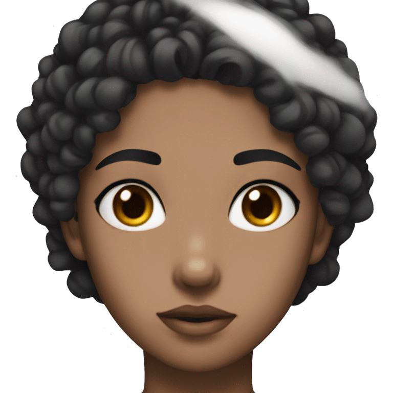 Black haird brow skin woman anime emoji