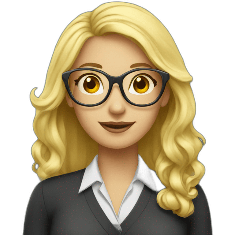 Teacher blonde glasses blackboard emoji