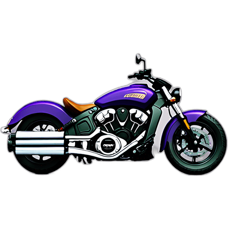 Moto Indian scout color purpurina emoji