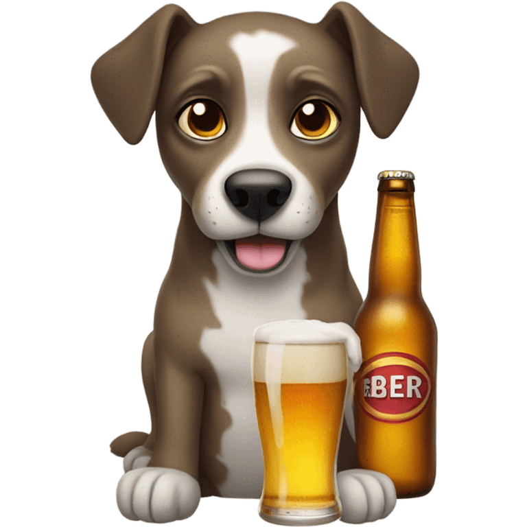 Dog with a beer emoji