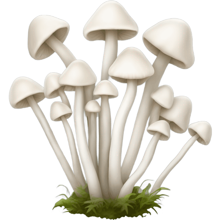 Bundle of white mushroom with long&thin stem emoji