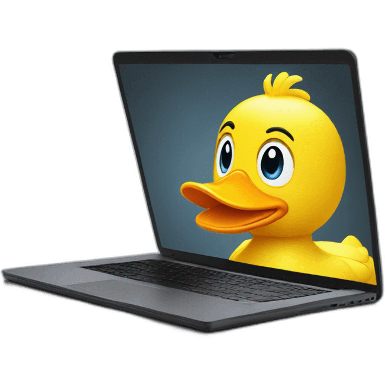 Laptop made out of rubber duck emoji