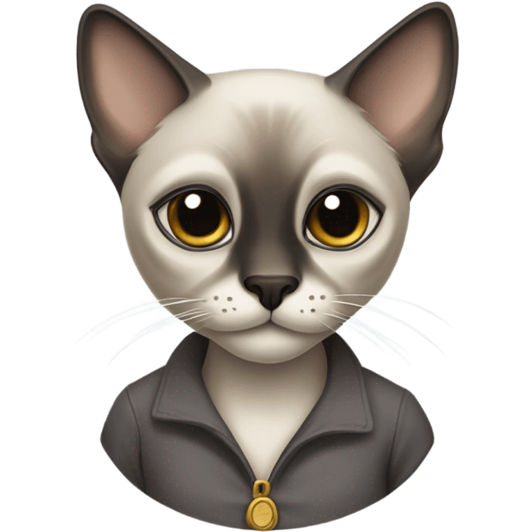 Siamese cat old grey emoji