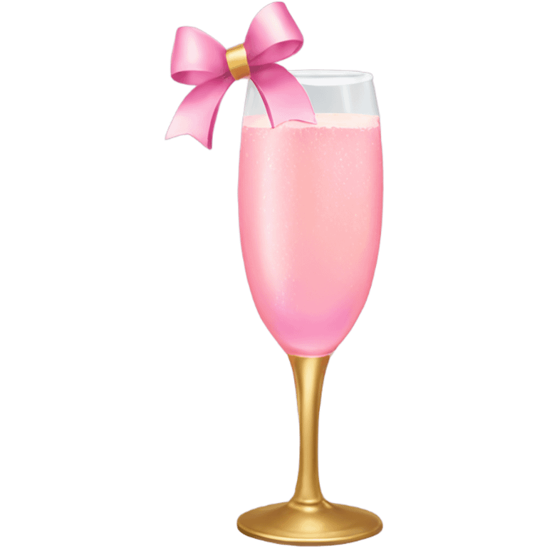 Pink champagne with gold bow emoji