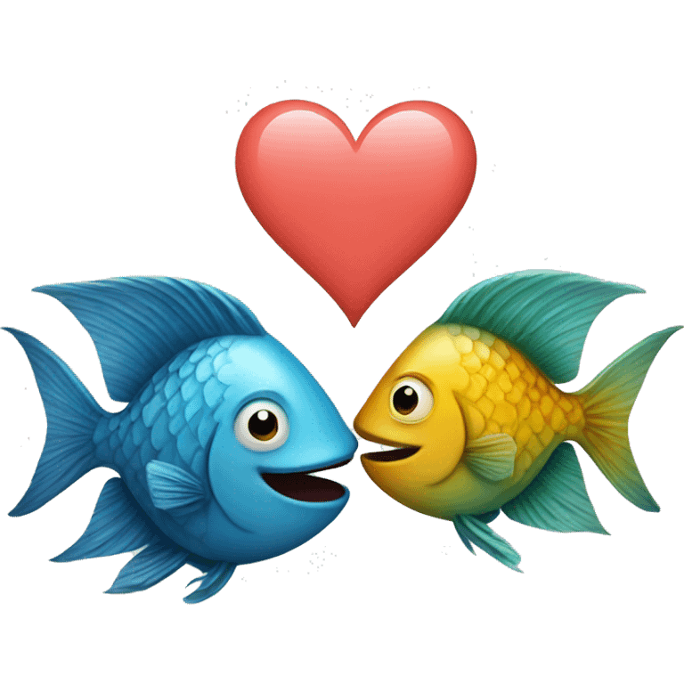 Two fish love each other  emoji