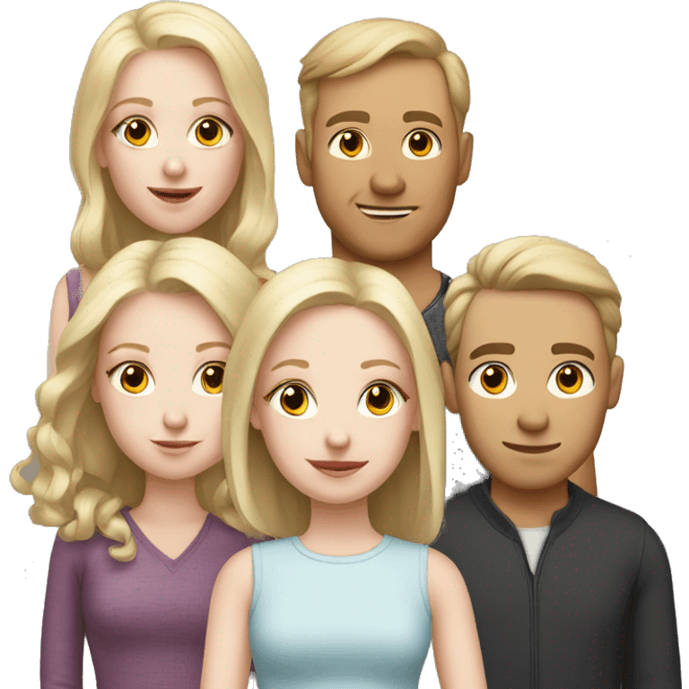 Pale skin family of 6  emoji