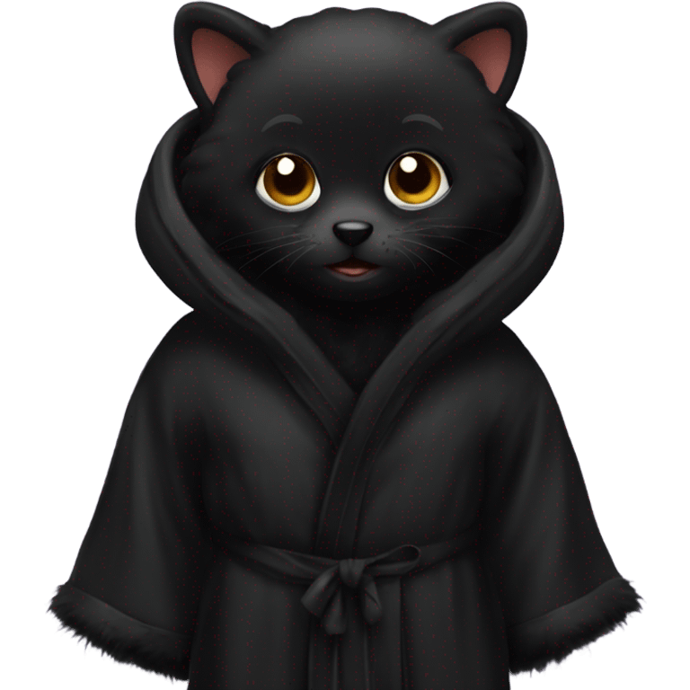 black silk robe with black fur emoji