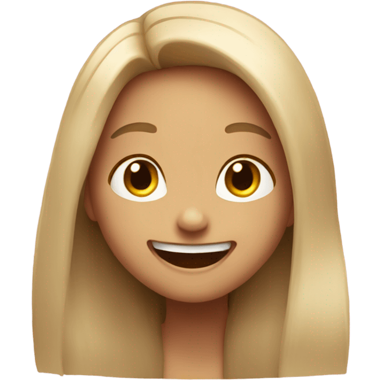 Girl with long hair laugh  emoji