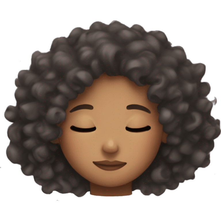 girl with curly hair sleeping  emoji