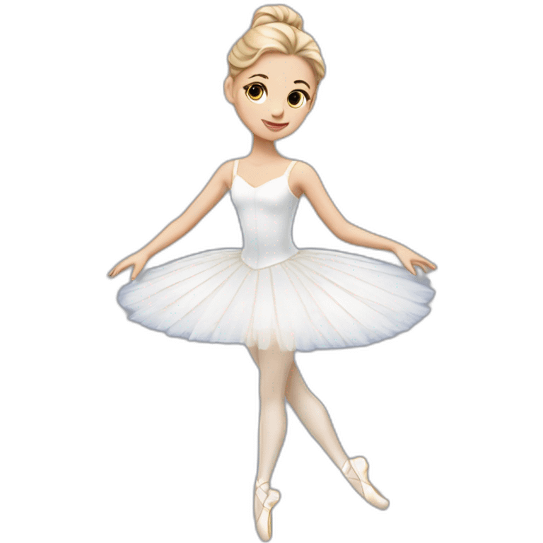 white colored ballerina dressed like Odette from Swan Lake emoji