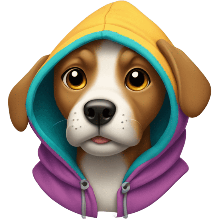 Dog wearing hoodie emoji