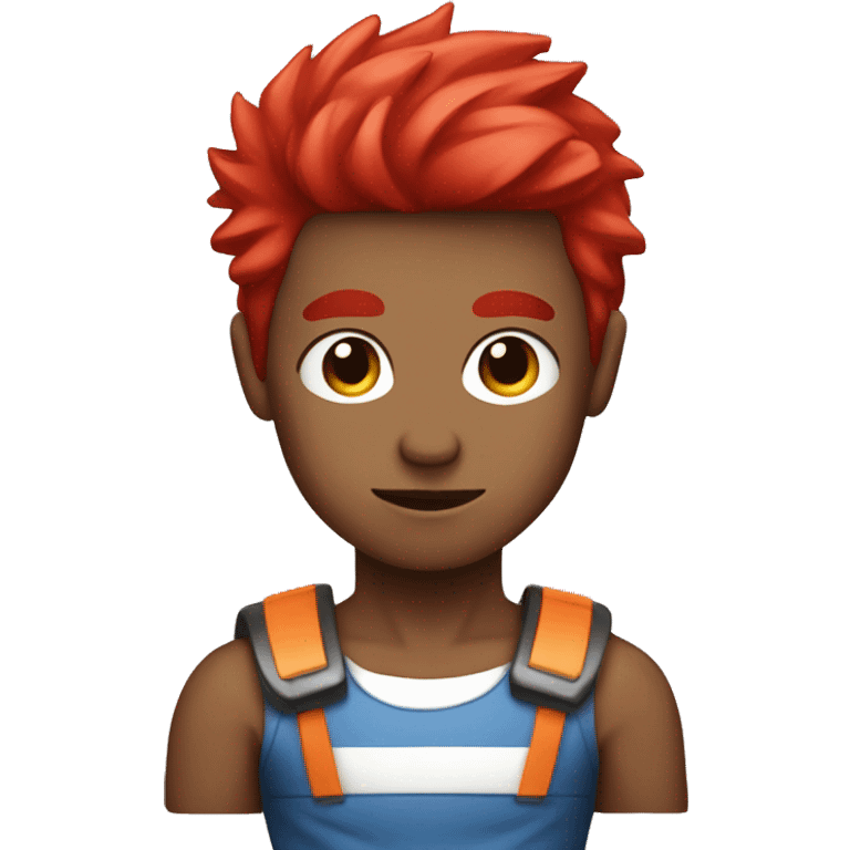 Red and white haired super boy emoji