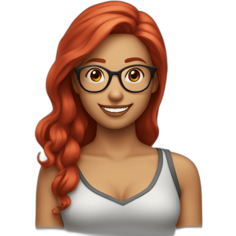 nina red hair smille glasses emoji