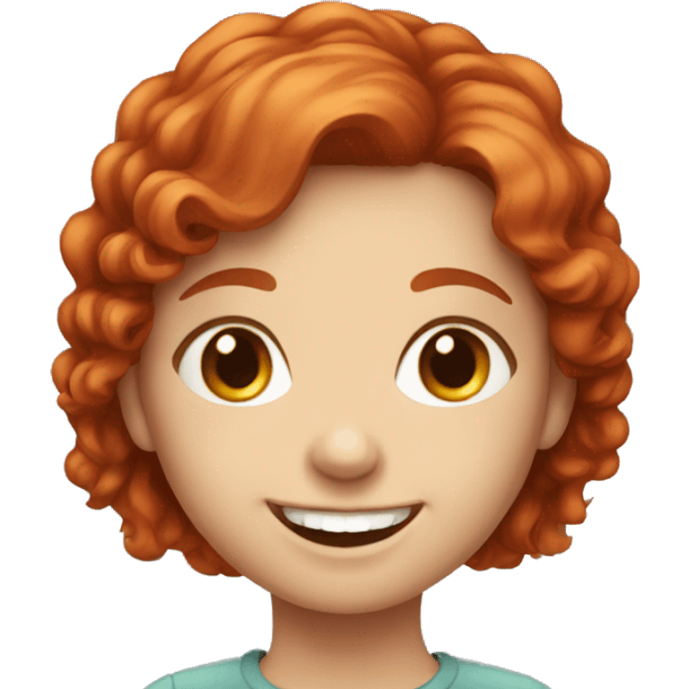 smiling red headed girl portrait emoji