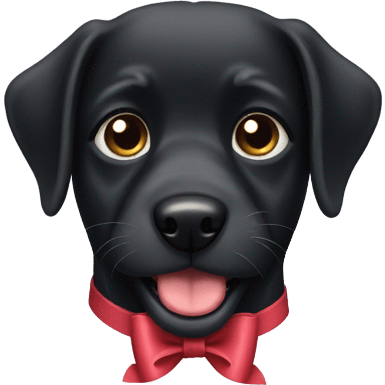 Black dog with bow emoji