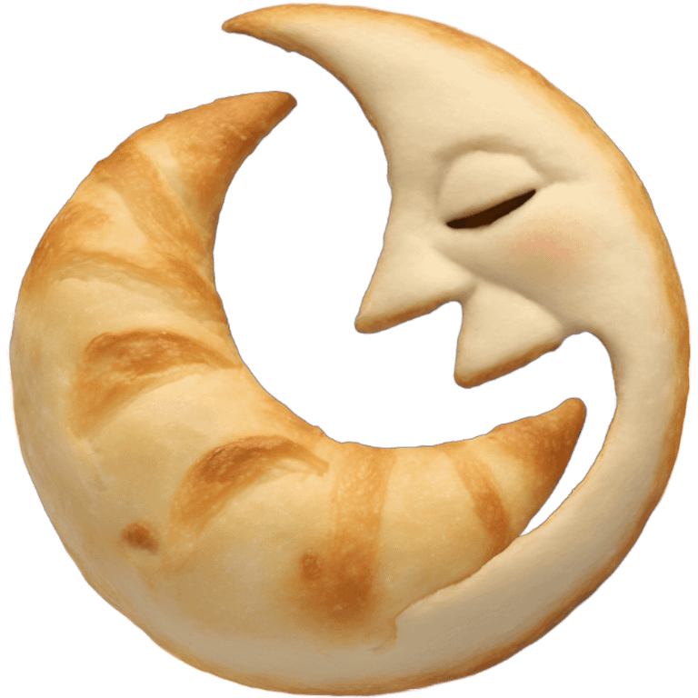 A moon made with croissant emoji