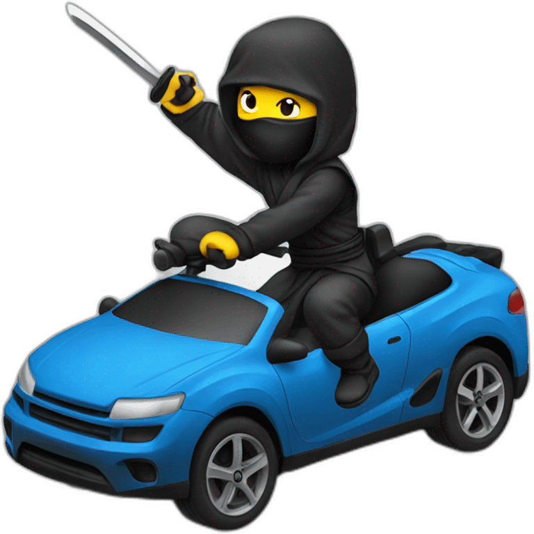 Ninja riding a car emoji