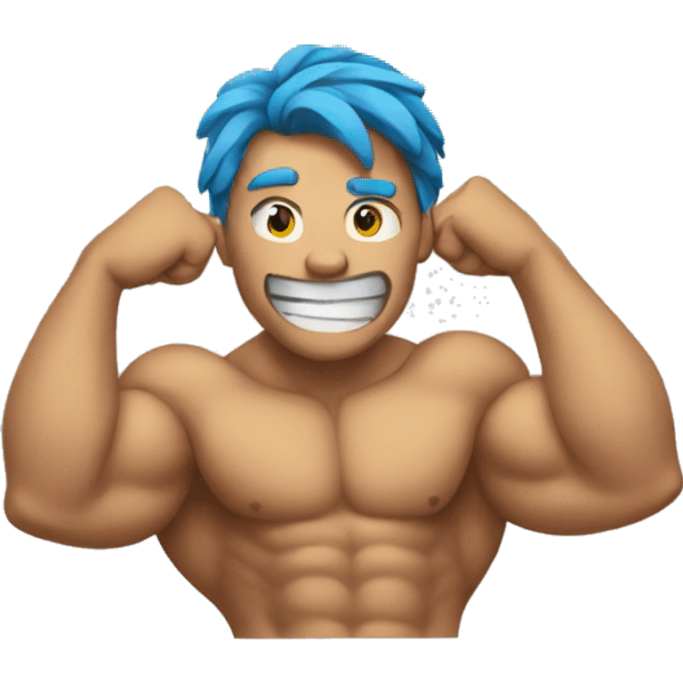 An emoji flexing  emoji