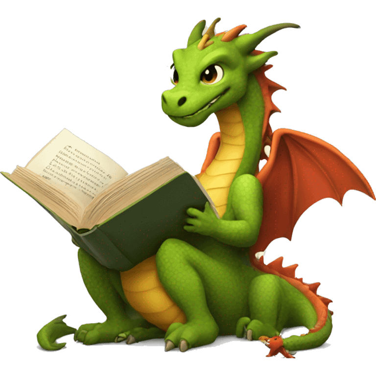 Dragon reading a book emoji