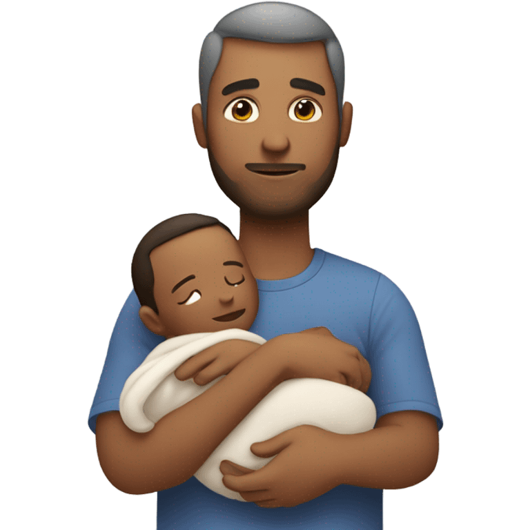 White Dad hugging newborn emoji