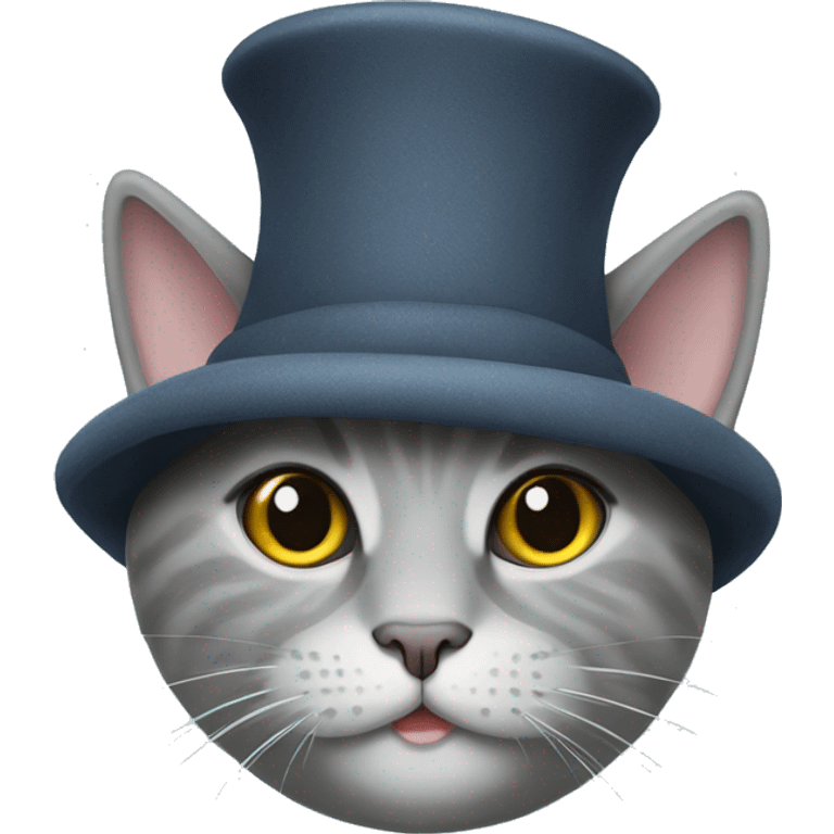 Scottish grey cat in hat emoji