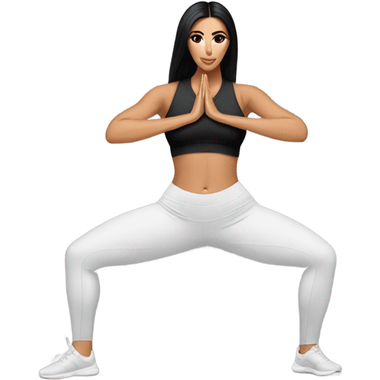 Kim K squat in yoga pants emoji