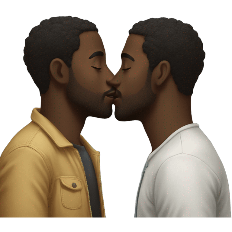 2 black guys kissing  emoji