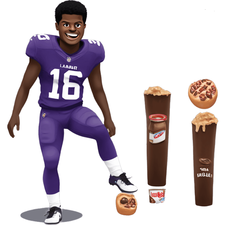 Lamar Jackson with nutella on his pants emoji