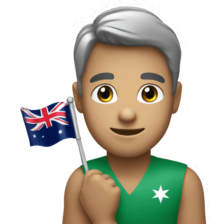 a person holding in hands diamond in australian flag color emoji