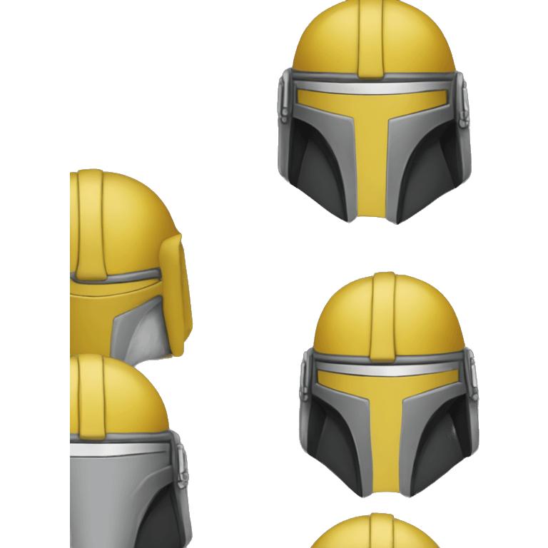 Mandalorian helmet black and yellow emoji