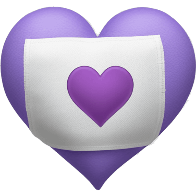 emoji of a violet heart similar to 💜with a healing bandage and have a white or light gray bandage wrapped around it, like this emoji❤️‍🩹. The bandage should be positioned diagonally across the heart, giving the appearance that the heart is being healed.  emoji