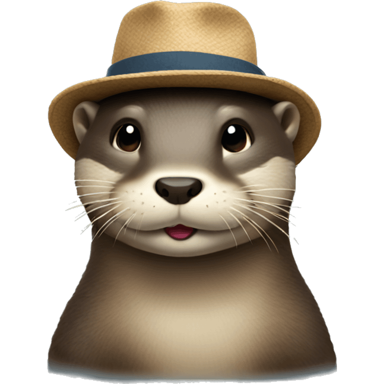 Otter wearing a hat emoji