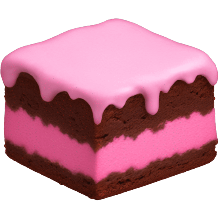 Brownie with pink icing  emoji