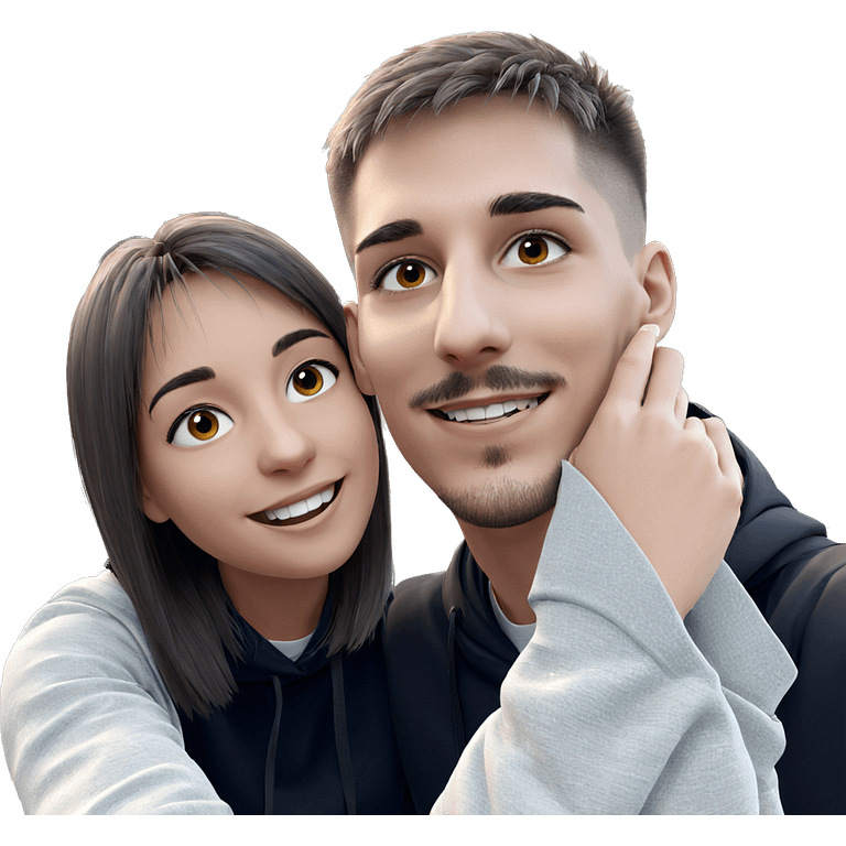 girl and boy outdoor smile emoji