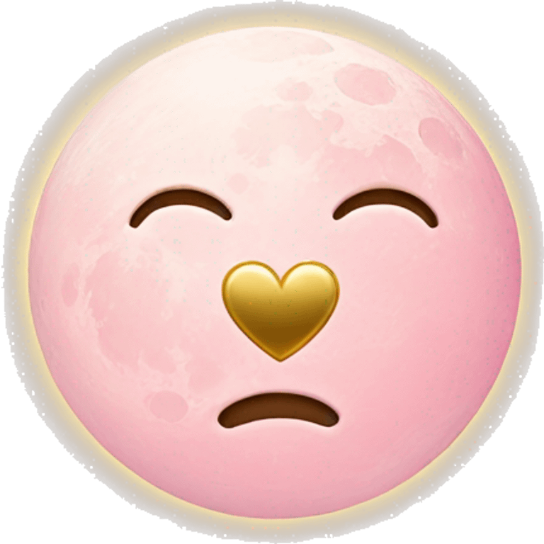 Light pink moon with gold heart  emoji