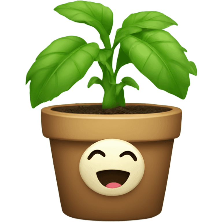 Cute plant with face emoji