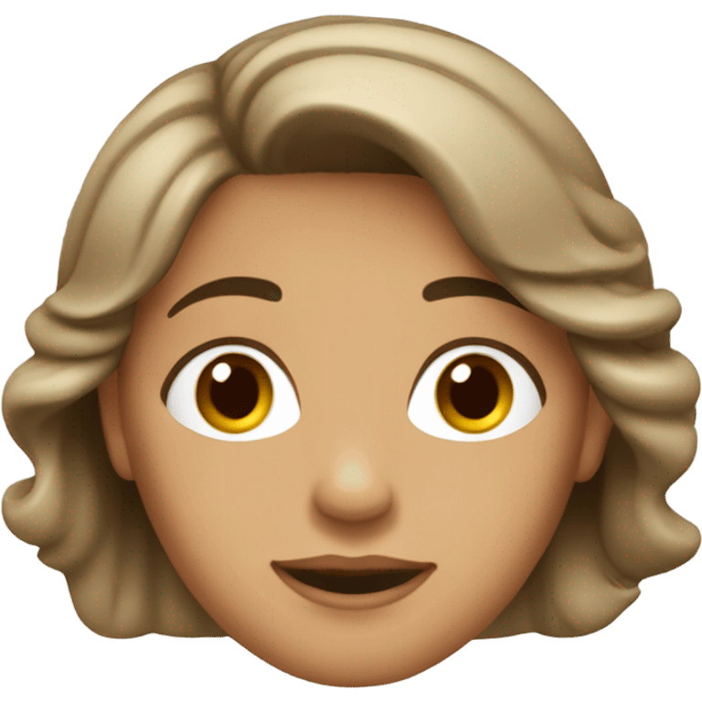 mujer blanca cabello ondulado marron emoji