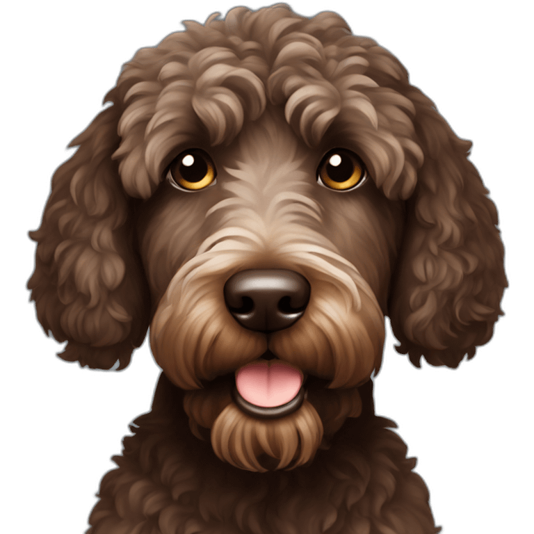 Dark brown Australian labradoodle emoji