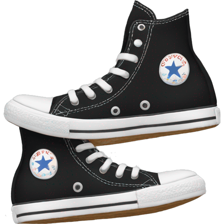 pair of black converse  emoji