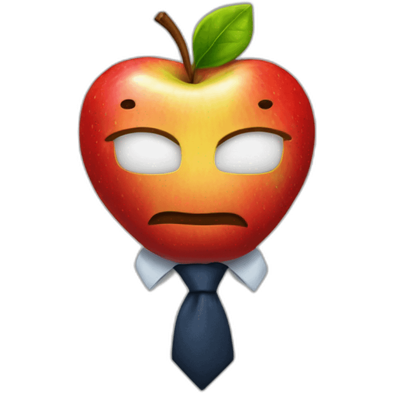 apple with tie emoji