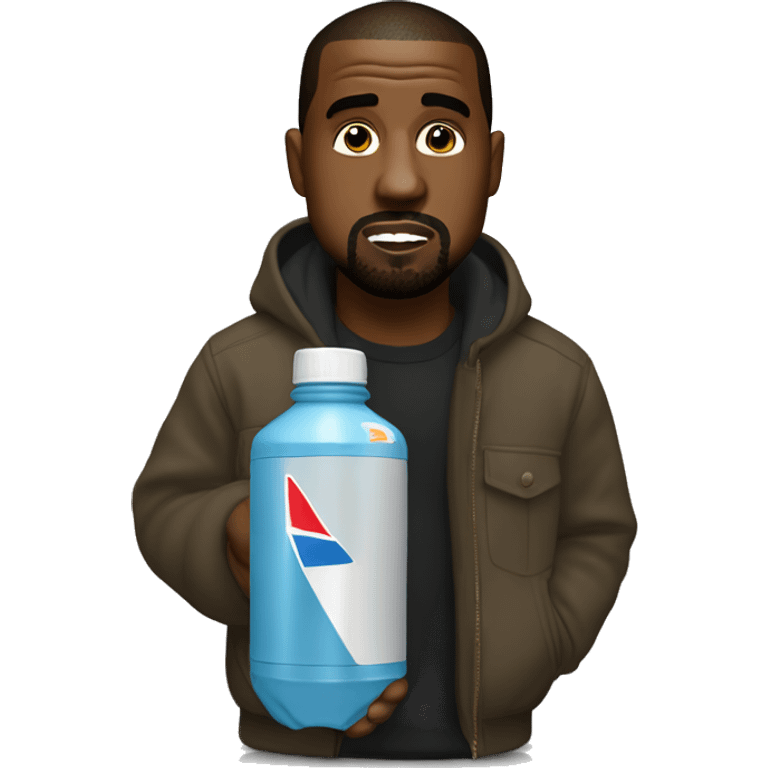 kanye west with nos bottle emoji