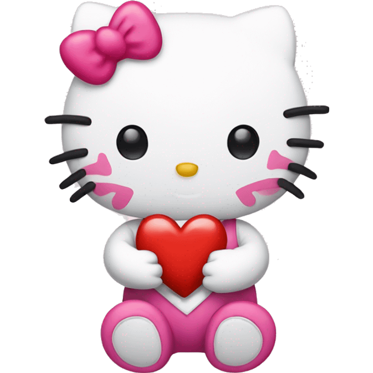 hello kitty with heart emoji