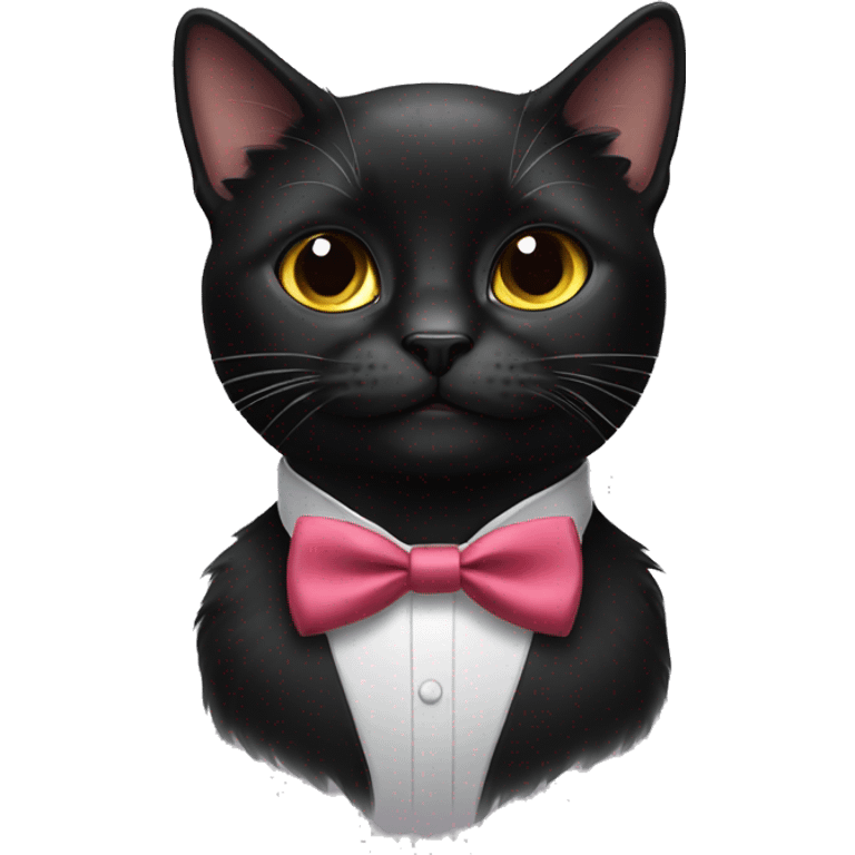 black cat wearing bow tie emoji