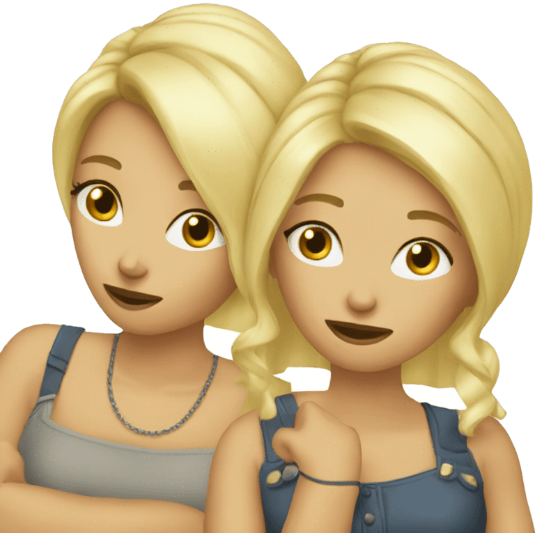 Duo blonde chatin  emoji