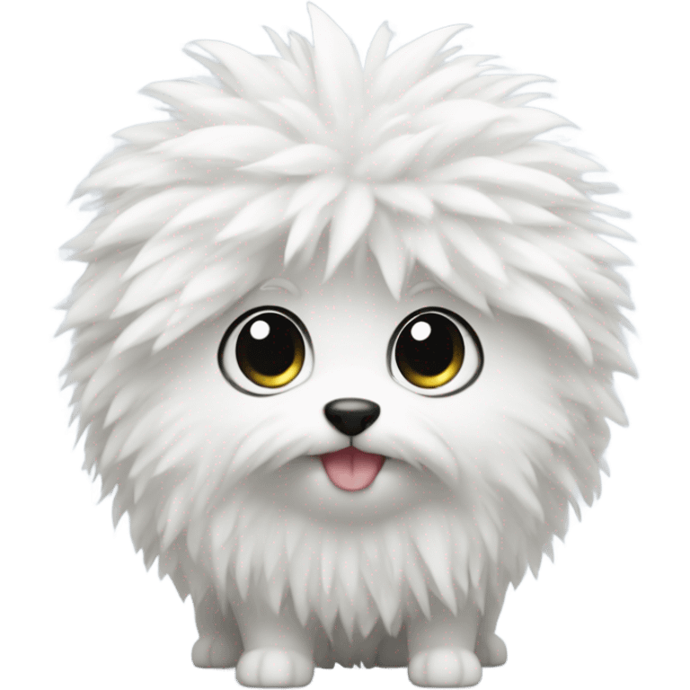 cute white miniature pooflr emoji