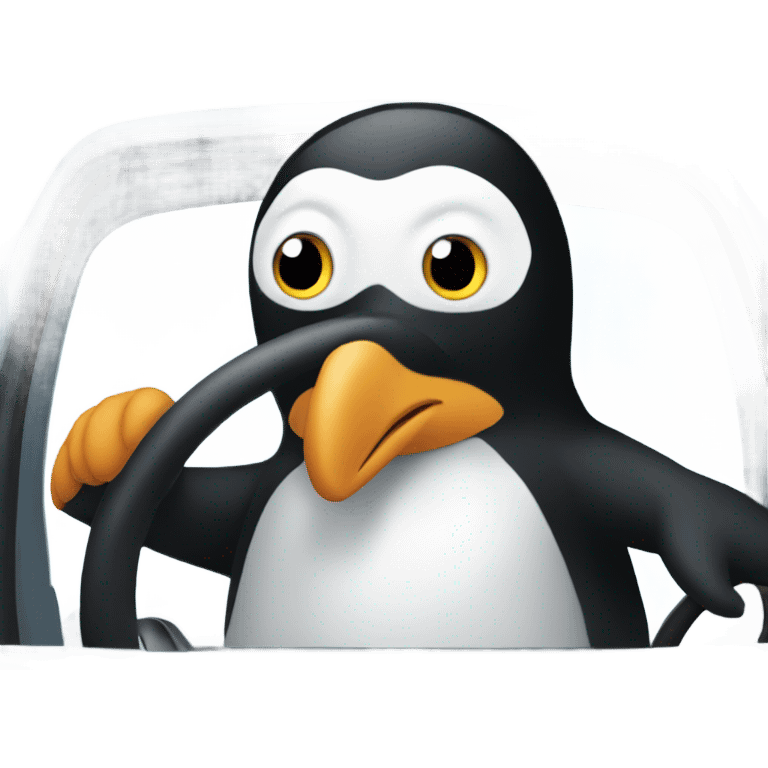 penguin driving slei emoji