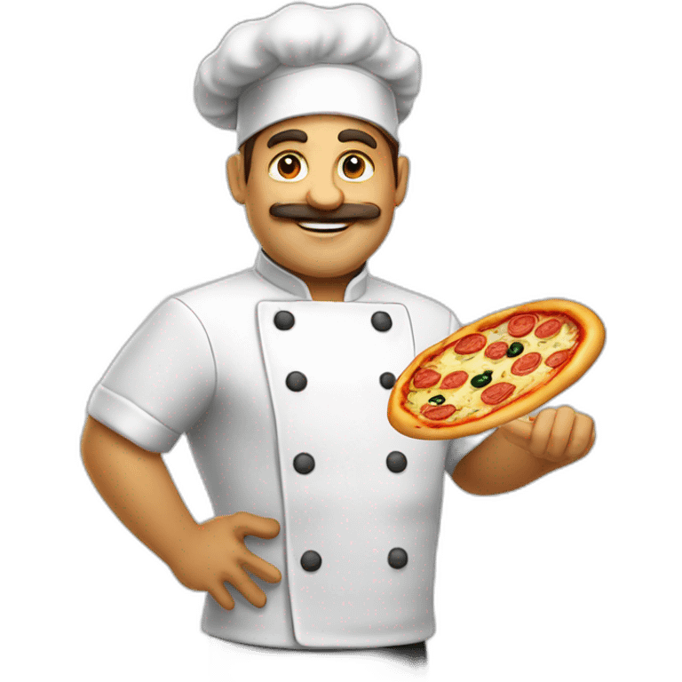 CHEF MUSCULOSO CON PIZZA emoji