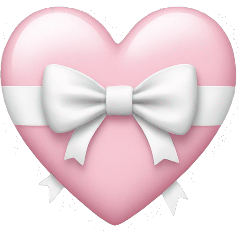 Pastel pink heart with white bow emoji