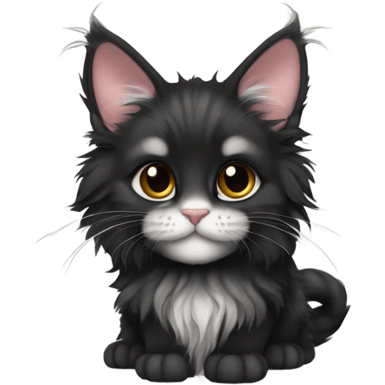 Black female maine coon kitten emoji