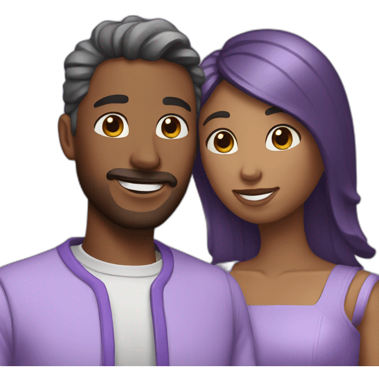 lavender couple posing together emoji